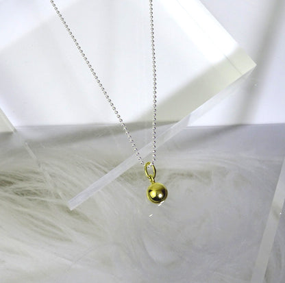 Vergoldete Sterling Silber Weihnachtskugel Halskette – 14–22 Zoll