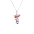 Sterlingsilber Halskette mit rotem Rentier und Emaille