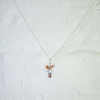 Sterlingsilber Halskette mit rotem Rentier und Emaille