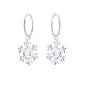 Sterlingsilber Schneeflocke 12 mm Creolen Ohrringe