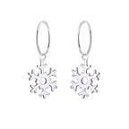 Sterlingsilber Schneeflocke 12 mm Creolen Ohrringe