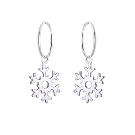 Sterlingsilber Schneeflocke 12 mm Creolen Ohrringe