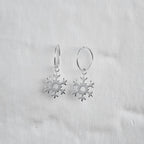 Sterlingsilber Schneeflocke 12 mm Creolen Ohrringe