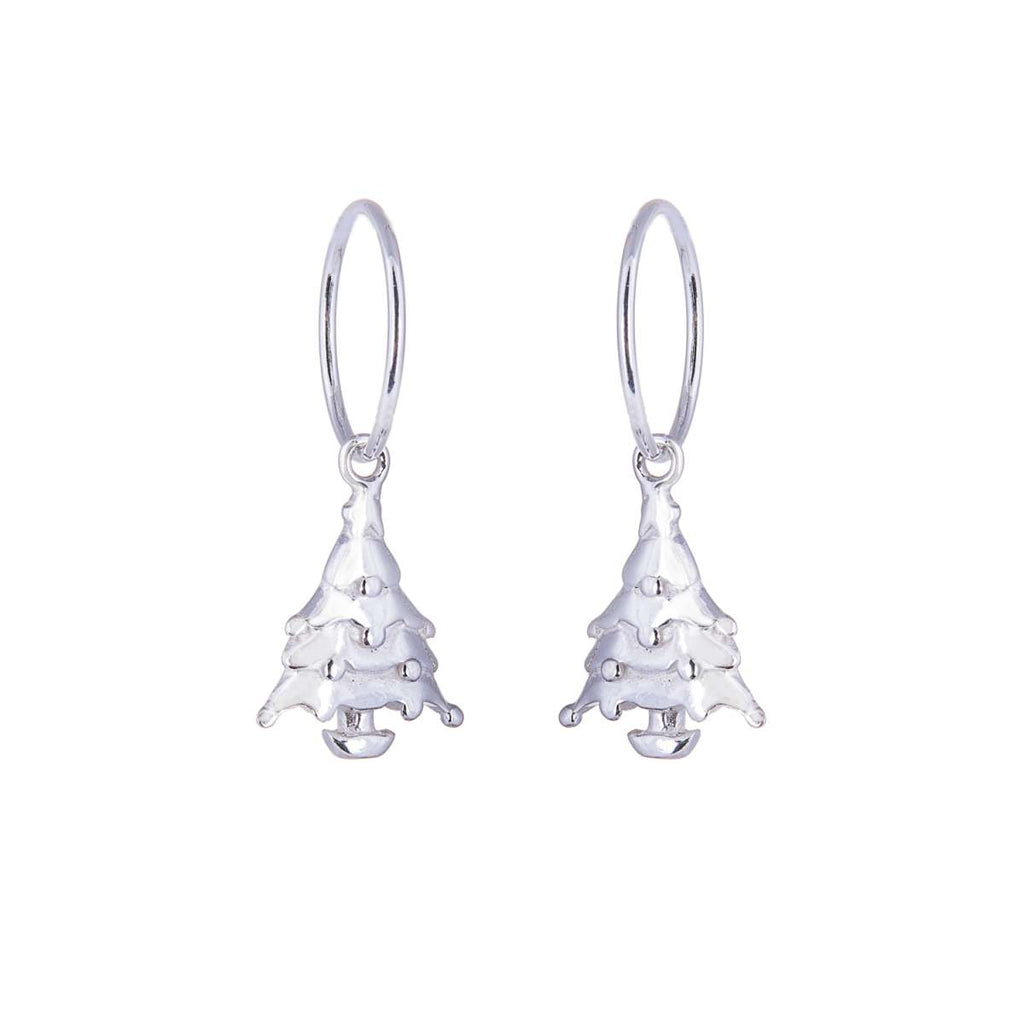 Sterlingsilber Weihnachtsbaum Anhänger 12 mm Creolen Ohrringe