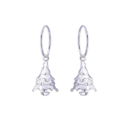 Sterlingsilber Weihnachtsbaum Anhänger 12 mm Creolen Ohrringe