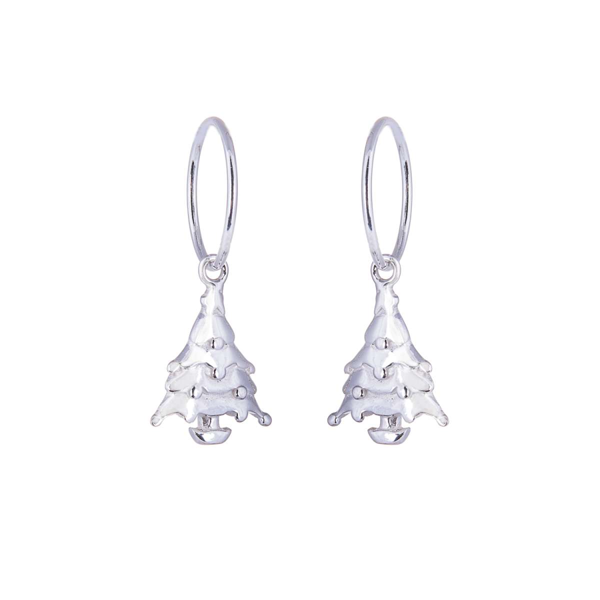 Sterlingsilber Weihnachtsbaum Anhänger 12 mm Creolen Ohrringe