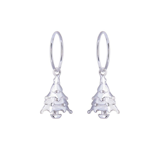 Sterlingsilber Weihnachtsbaum Anhänger 12mm Creolen Ohrringe