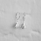 Sterlingsilber Weihnachtsbaum Anhänger 12 mm Creolen Ohrringe
