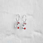 Sterlingsilber Strumpf Zuckerstange 12 mm Creolen Ohrringe