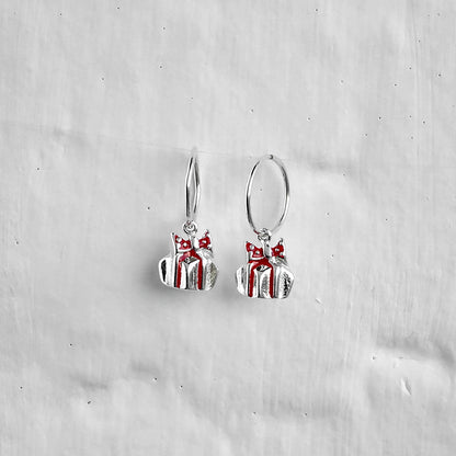 Sterlingsilber Weihnachtsgeschenk 12mm Creolen Ohrringe