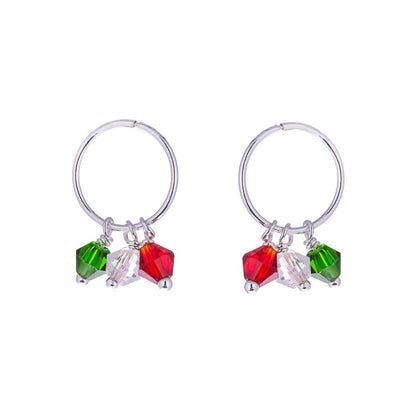 Sterlingsilber CZ Kristall Anhänger 12mm Creolen Ohrringe