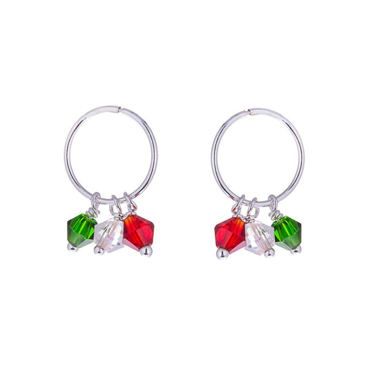 Sterlingsilber CZ Kristall Anhänger 12mm Creolen Ohrringe