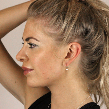 Sterlingsilber Winzig Stern 12mm Creolen Ohrringe