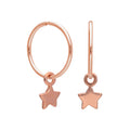 Rosévergoldet Sterlingsilber Winzig Stern 12 mm Creolen Ohrringe