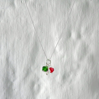 Sterling Silber Halskette mit dreifarbigen CZ-Perlen 14–32 Zoll