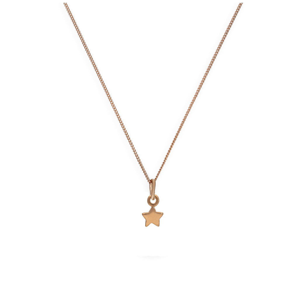Roségold-beschichtete Halskette aus Sterlingsilber mit kleinem Stern 14–32 Zoll