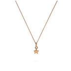 Roségold-beschichtete Halskette aus Sterlingsilber mit kleinem Stern 14–32 Zoll