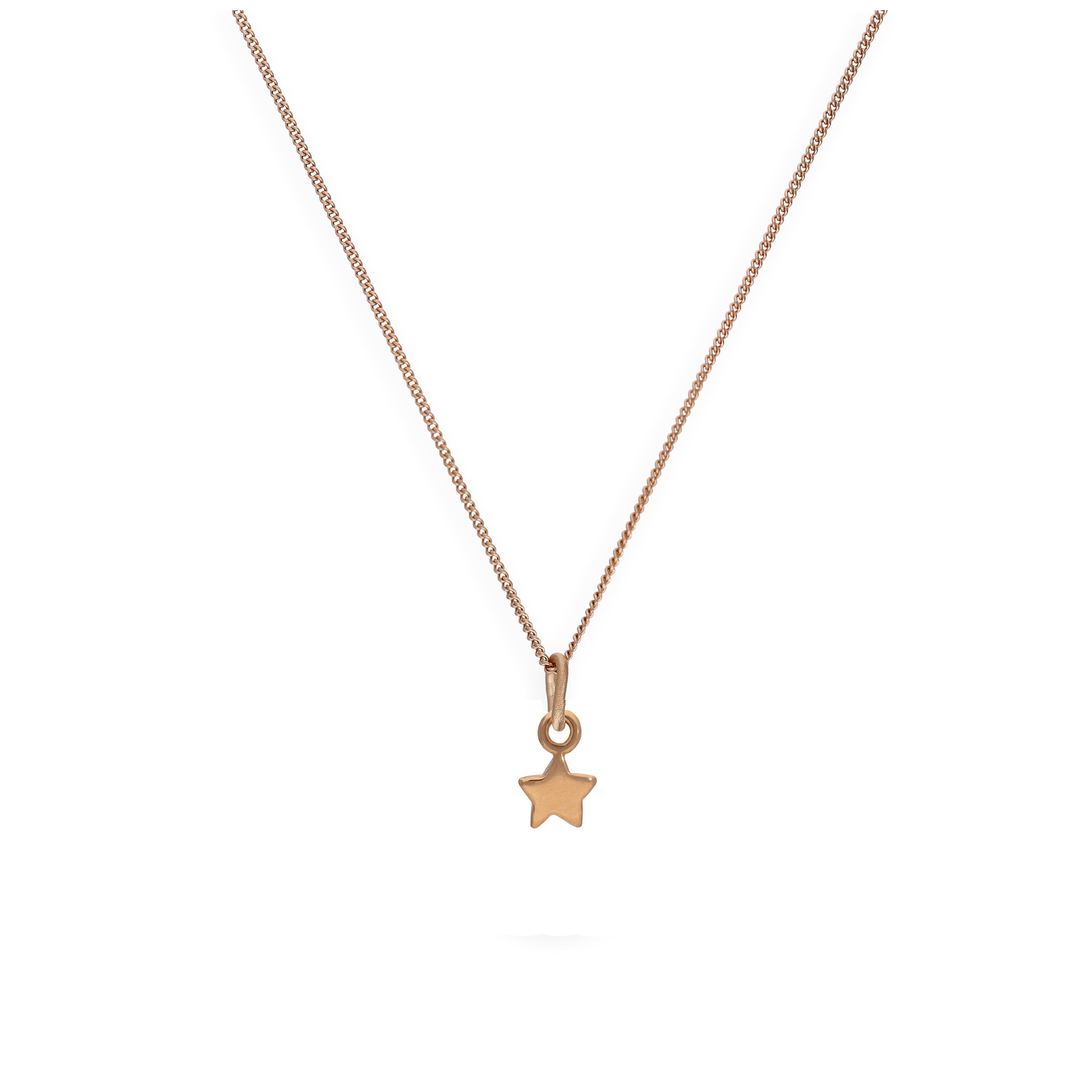 Roségold-beschichtete Halskette aus Sterlingsilber mit kleinem Stern 14–32 Zoll