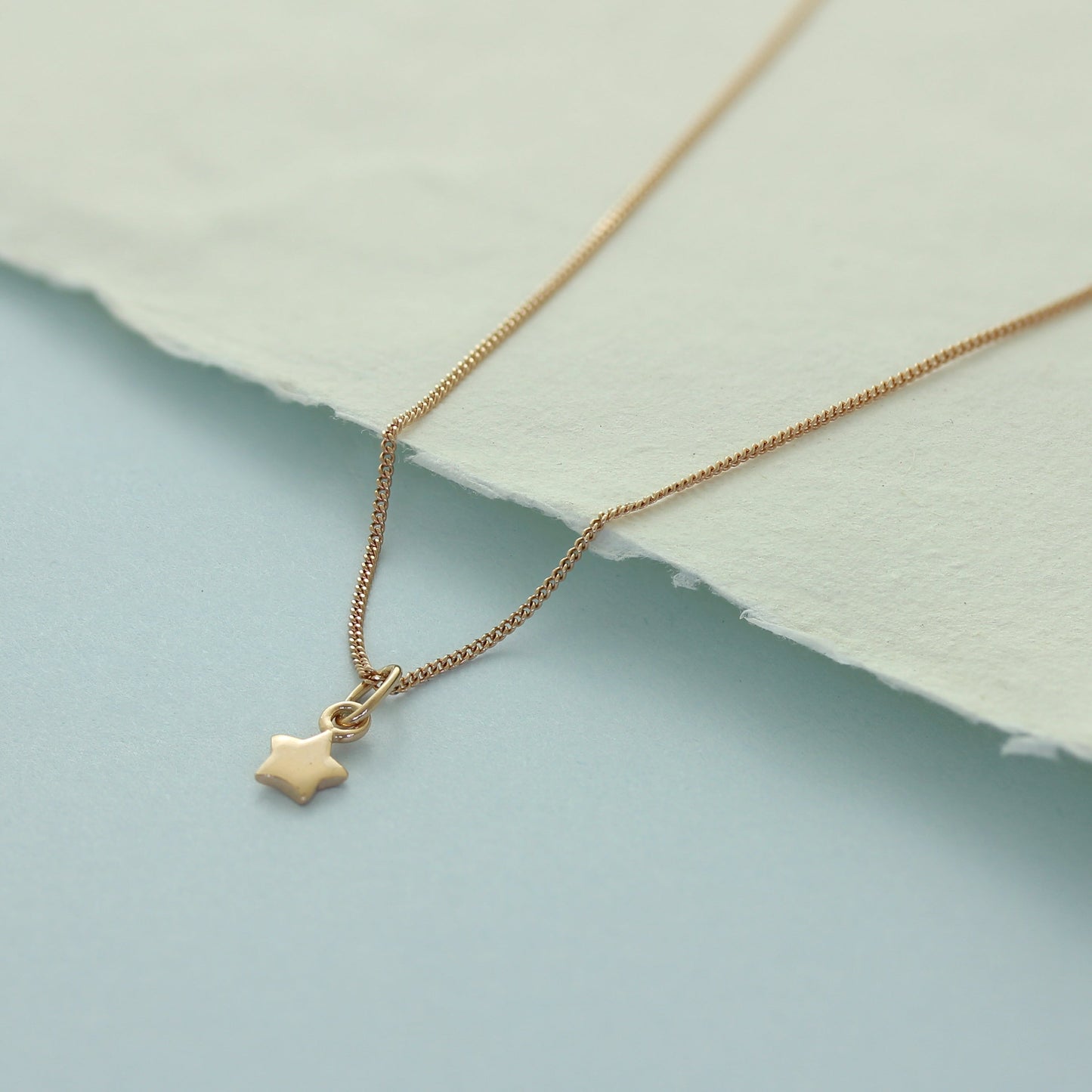 Roségold-beschichtete Halskette aus Sterlingsilber mit kleinem Stern 14–32 Zoll