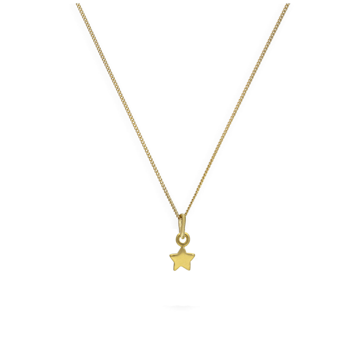 Goldbeschichtete Halskette aus Sterlingsilber mit kleinem Stern 35–81 cm