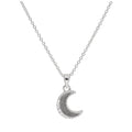Sterlingsilber Matt Mond Klar CZ Halskette 40,5 - 81,5 cm