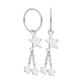 Creolen aus Sterlingsilber mit mehreren hängenden Sternen als Charm, 12 mm