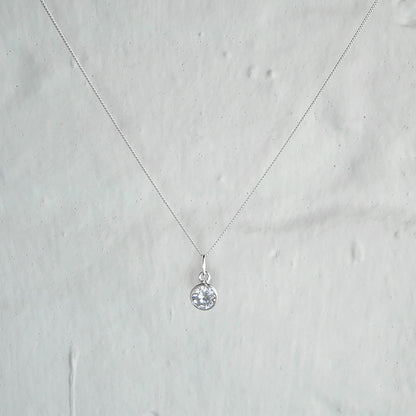 Halskette aus Sterlingsilber mit 5 mm klaren Zirkonia-Steinen, 16–32 Zoll