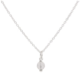Halskette aus Sterlingsilber mit facettierten Kristallperlen, 16–32 Zoll