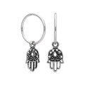 Sterlingsilber Hamsa Hand Anhänger 12 mm Creolen Ohrringe