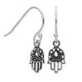 Sterlingsilber Hamsa Hand Fischhaken Ohrringe