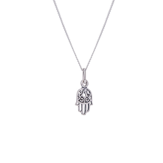 Sterling Silber Hamsa Hand Halskette 16–32 Zoll