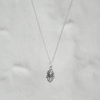 Sterlingsilber Hamsa Hand Halskette 16–32 Zoll