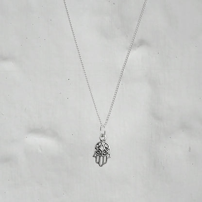 Sterling Silber Hamsa Hand Halskette 16–32 Zoll
