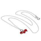 Dreifache Halskette aus Sterlingsilber mit roten CZ-Perlen – 14–22 Zoll
