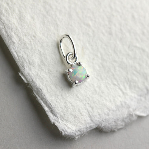Sterlingsilber Opal Oktober Geburtsstein Martinikralle Fassung Anhänger