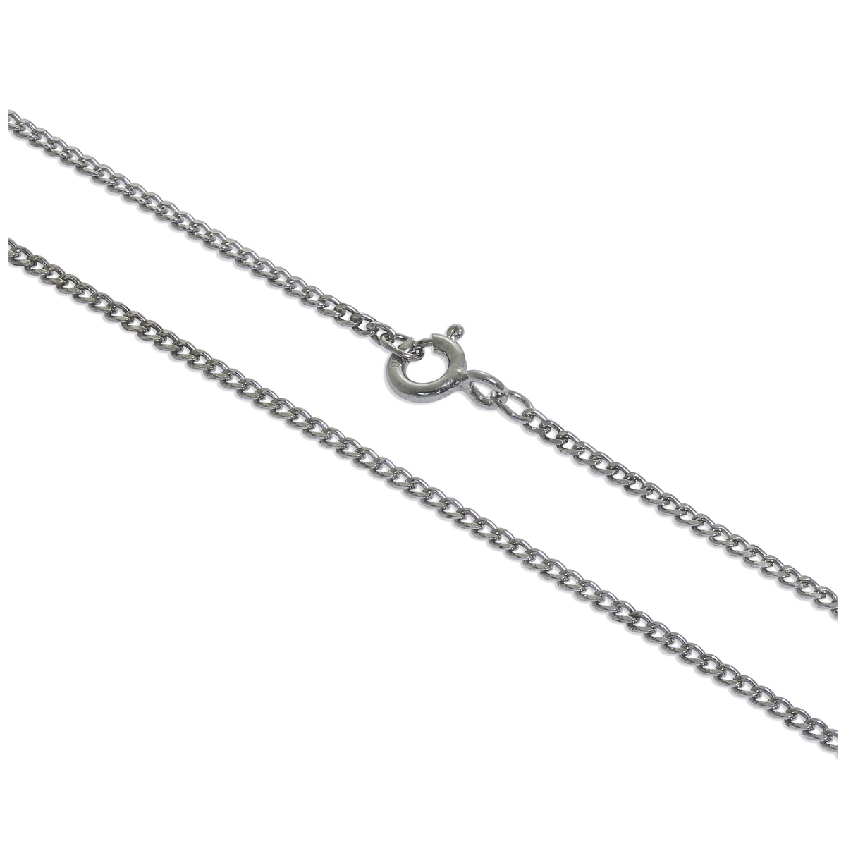 Rhodinierte Sterlingsilber 45 cm Kordelkette mit Diamantschliff