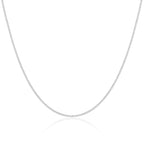 Rhodinierte Sterlingsilber 45 cm Kordelkette mit Diamantschliff