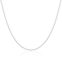 Rhodinierte Sterlingsilber 45 cm Kordelkette mit Diamantschliff