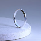 Sehr groß Sterlingsilber 3 mm D - förmig Stapelring