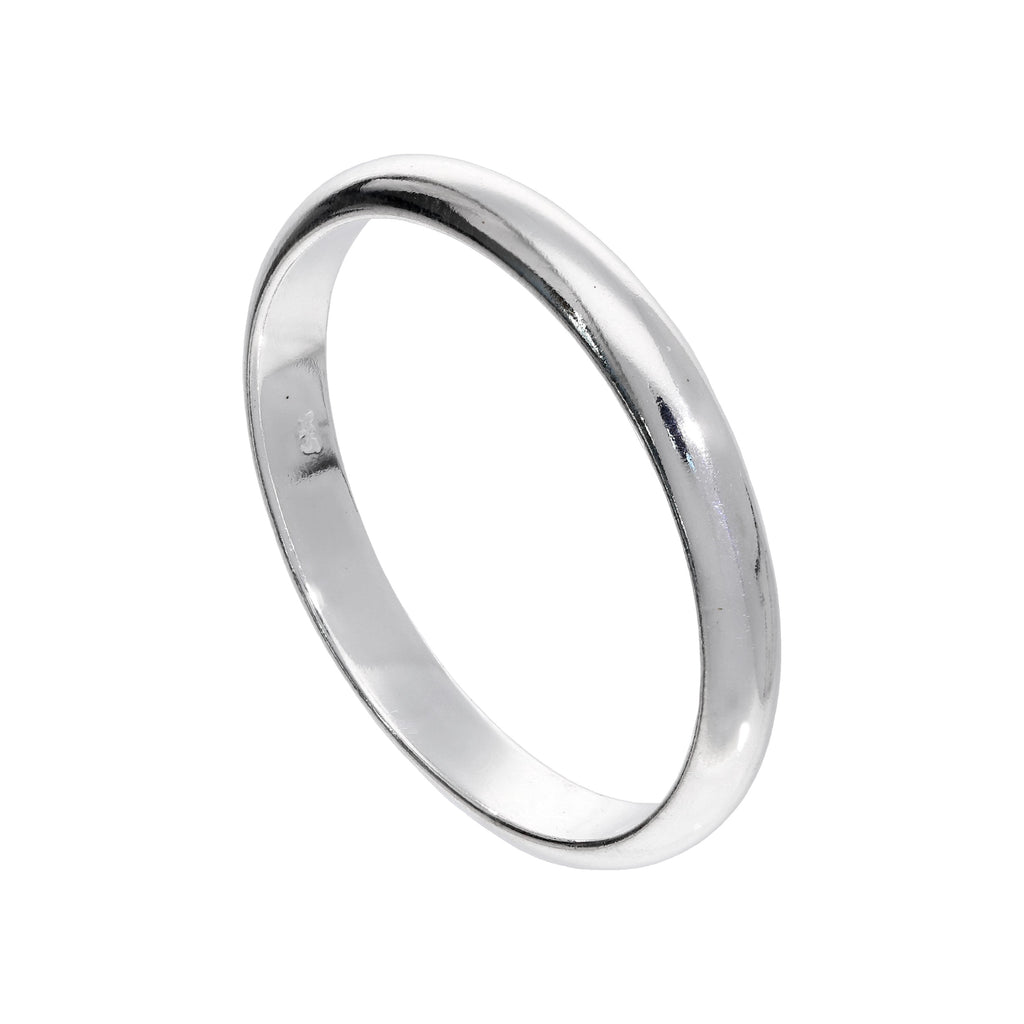 Sehr groß Sterlingsilber 3 mm D - förmig Stapelring