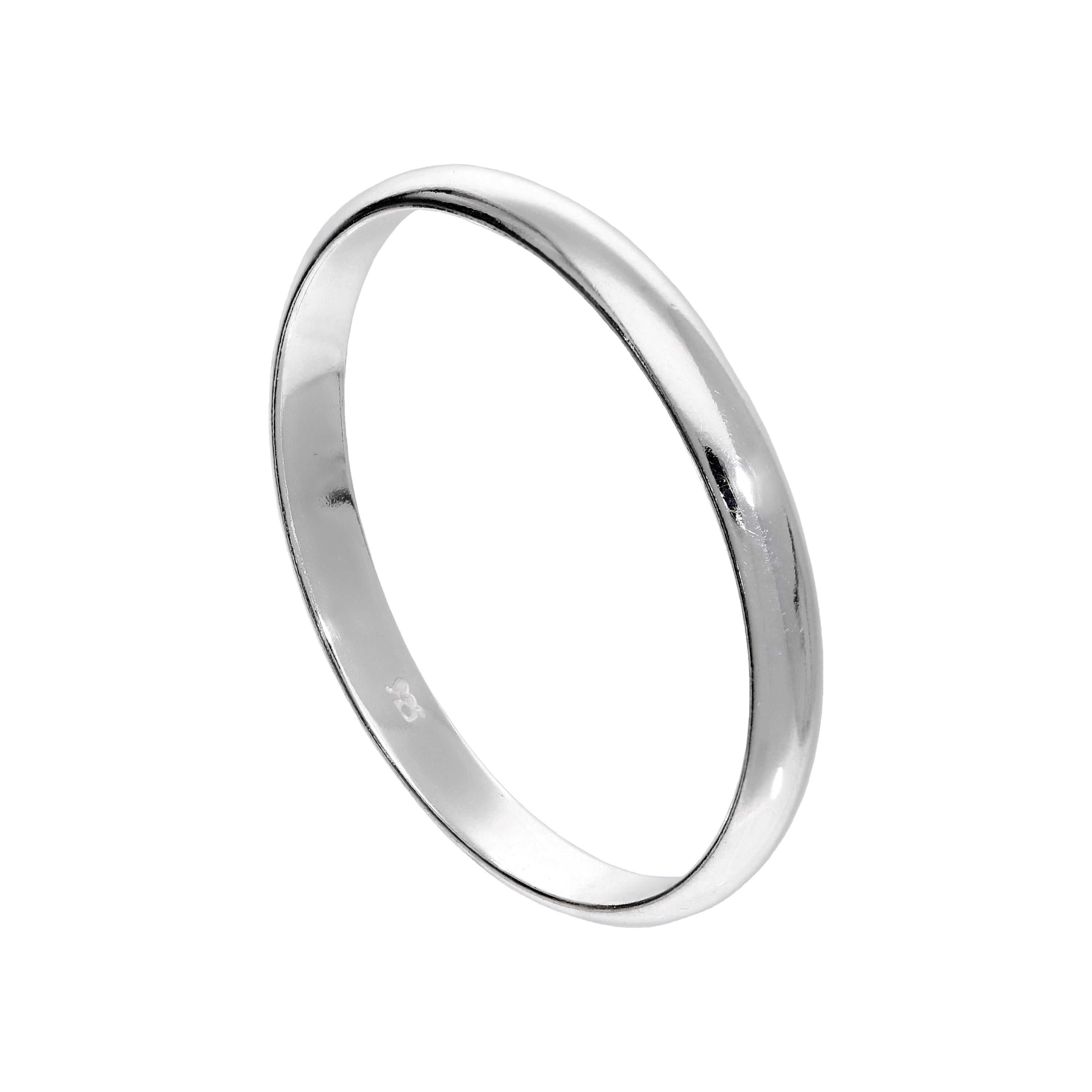 Sehr groß Sterlingsilber 3 mm D - förmig Ehering