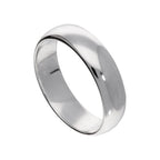 Sterlingsilber-Ehering, 6 mm dick, D-förmig – Größe I–Z