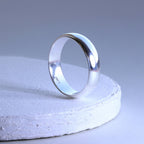 Sterlingsilber-Ehering, 6 mm dick, D-förmig – Größe I–Z