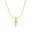 Kleine vergoldete Halskette aus Sterlingsilber mit Kreuz 14 - 28 Zoll