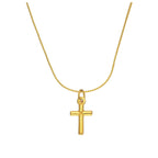 Kleine vergoldete Halskette aus Sterlingsilber mit Kreuz 14 - 28 Zoll