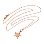 Roségold-vergoldete Halskette aus Sterlingsilber mit Stern – 14–22 Zoll