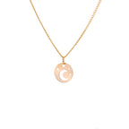 9-karätige Gold-Halskette mit Mond und Stern – 40–45 cm