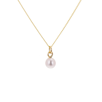 Halskette aus 9 Karat Gold mit 4 mm großen weißen Süßwasserperlen – 16–20 Zoll