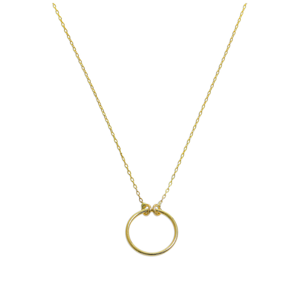9 Karat Gold Fein Karma Kreis Halskette 45,5 cm