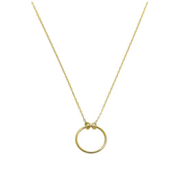 9 Karat Gold Fein Karma Kreis Halskette 45,5 cm